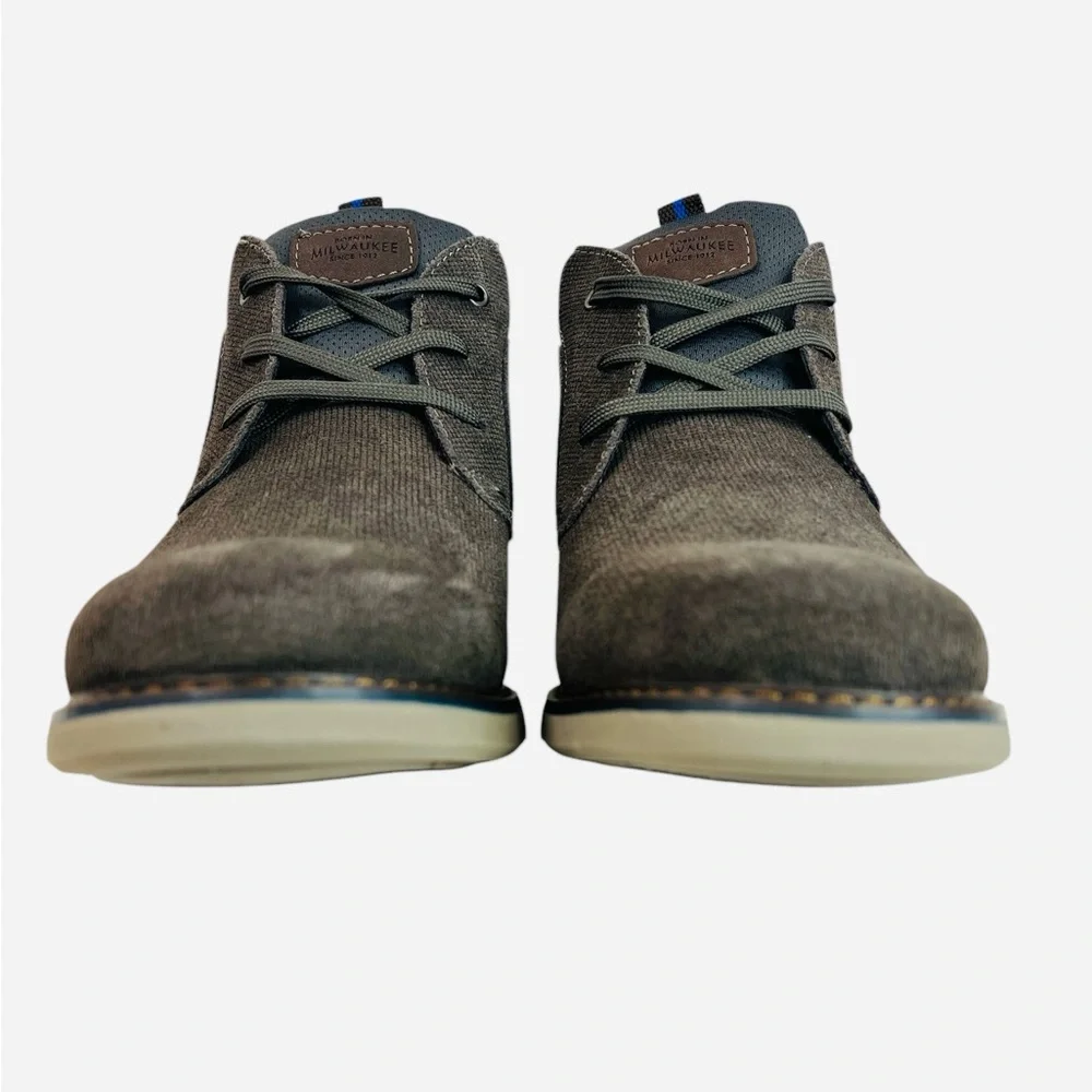 Nunn Bush Otto Plain Toe Chukka Boot Dress Shoes Gray 84987-020 Mens Size 11.5